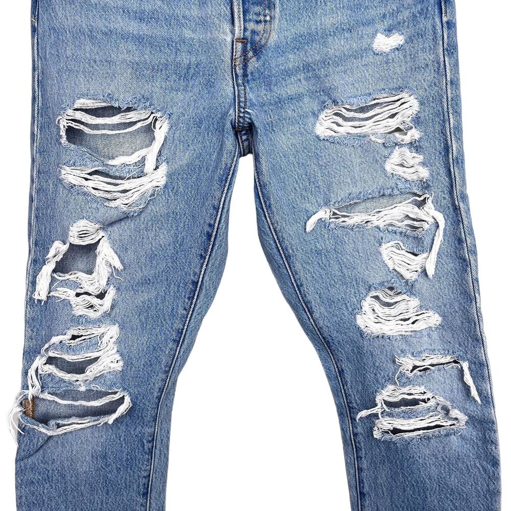Levi's High Rise Ripped Blue Jeans - Picture 3 of 15